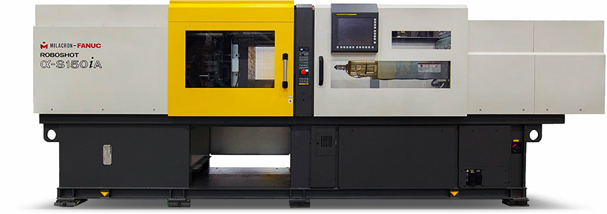 Side profile of Milacron's small to mid tonnage all electric Roboshot plastic injection molding machine.