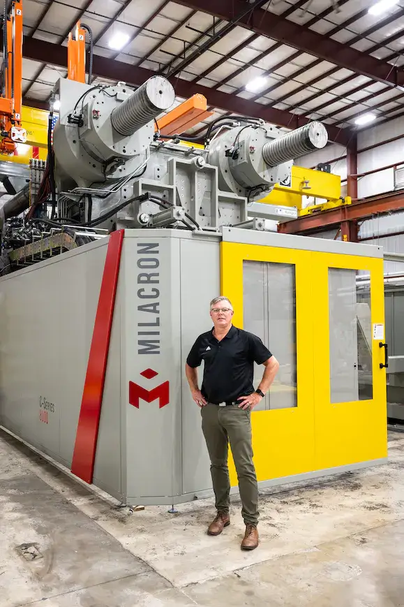 Goliath Milacron machine tips scales with 8,000 tons of clamping force - Milacron