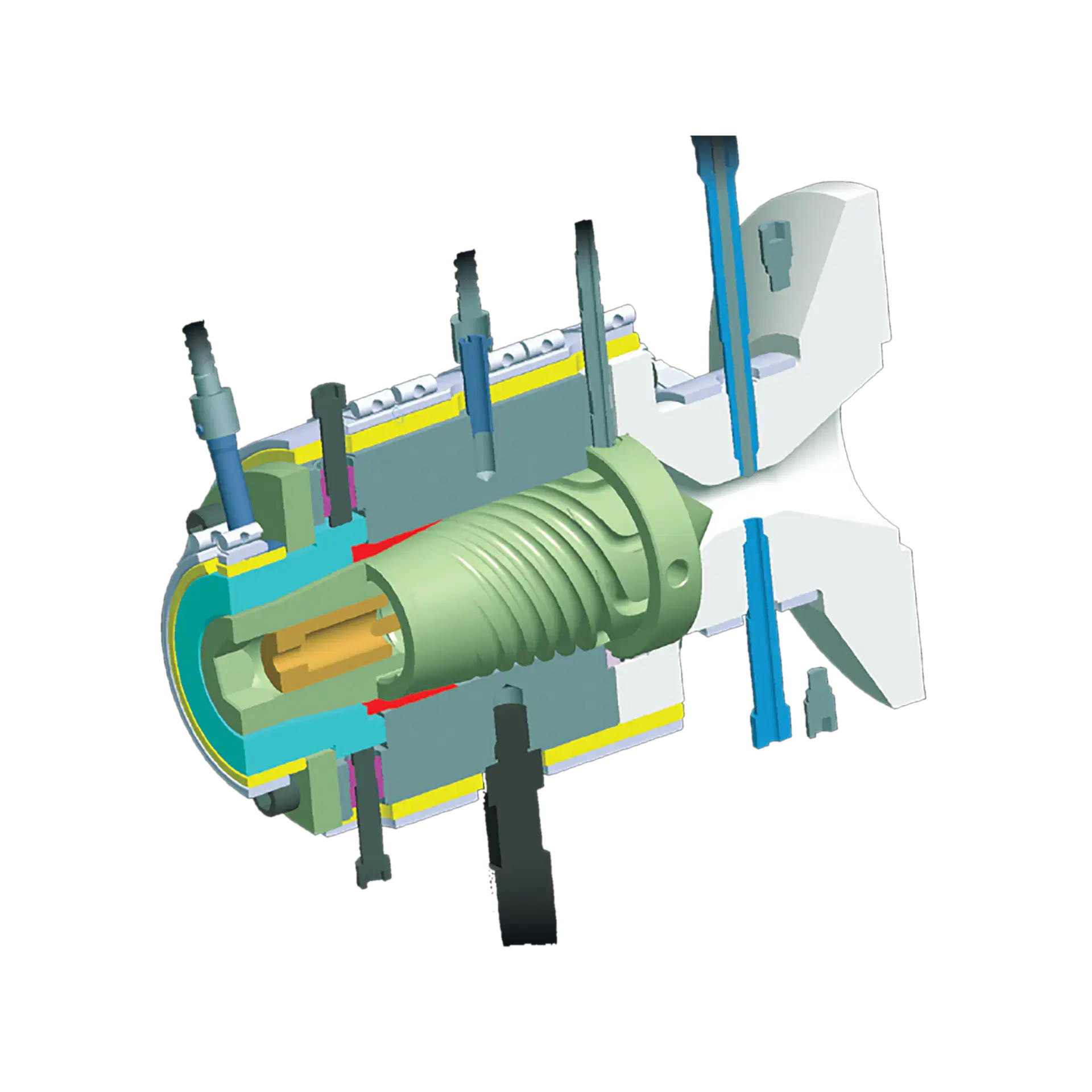 Die head cross section