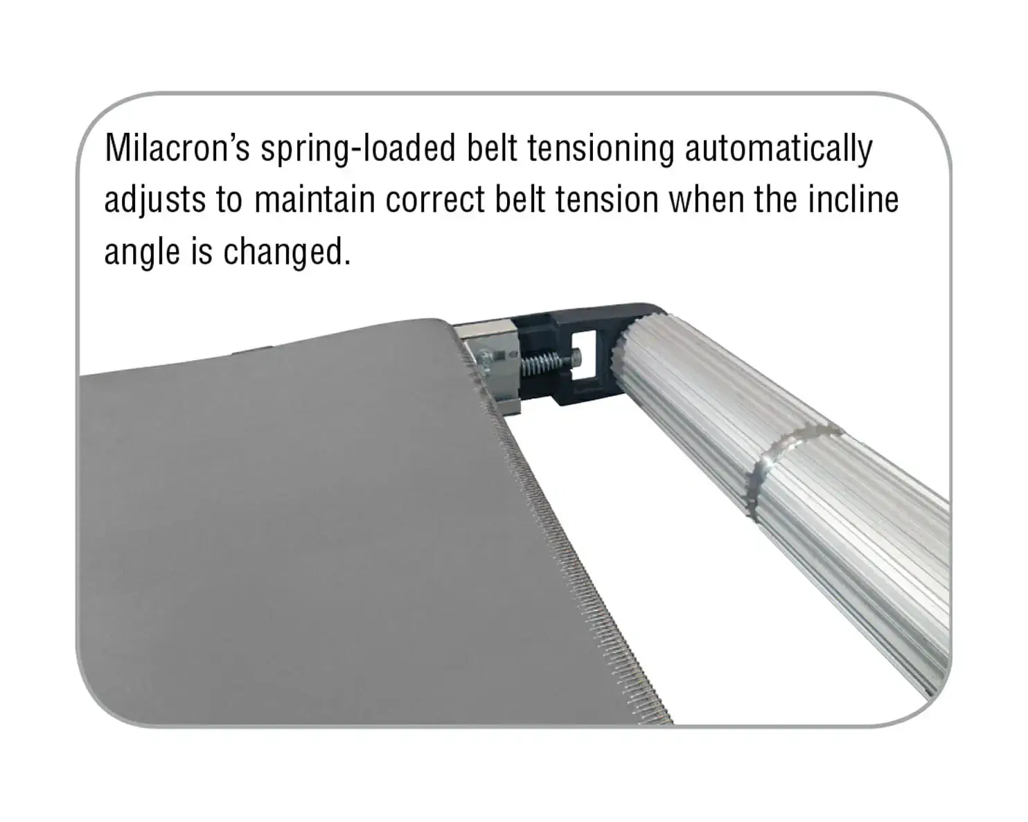Conveyor Model EAK spring loaded belt close up