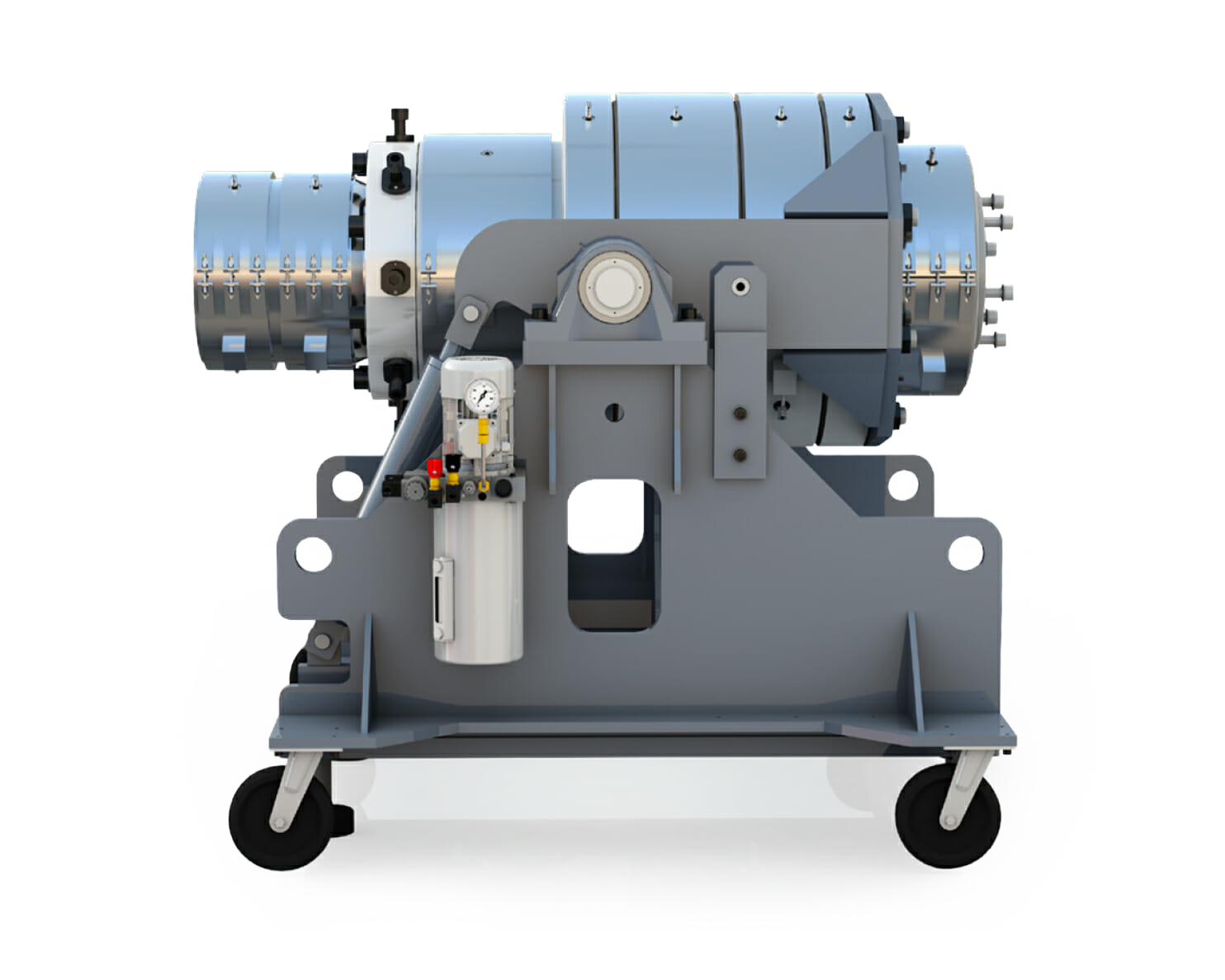 Side view of die head machine