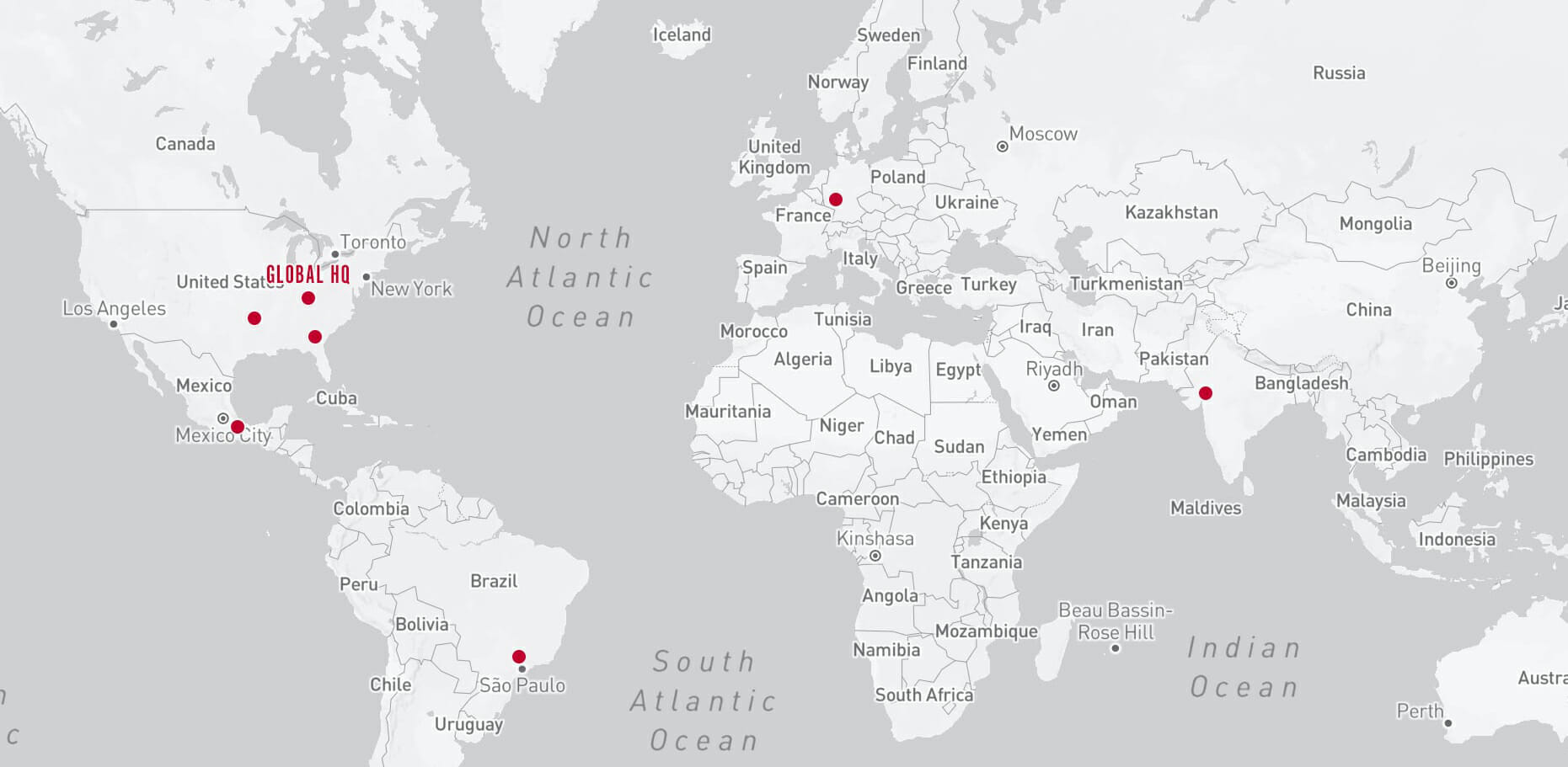 Gray map of the world