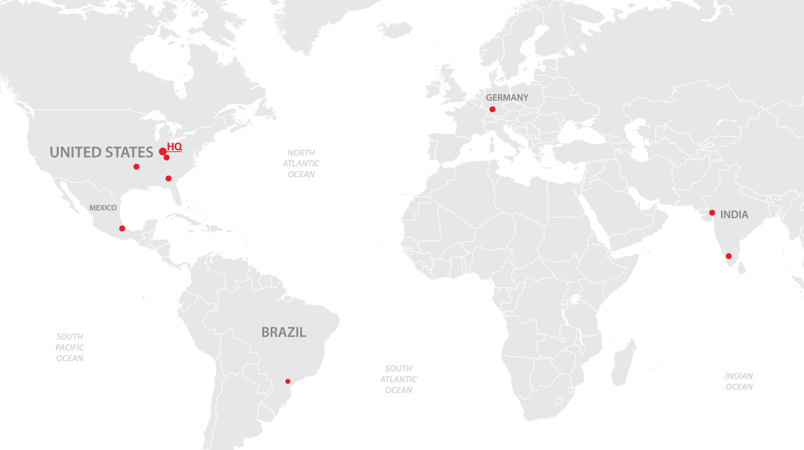 All Milacron locations on a map
