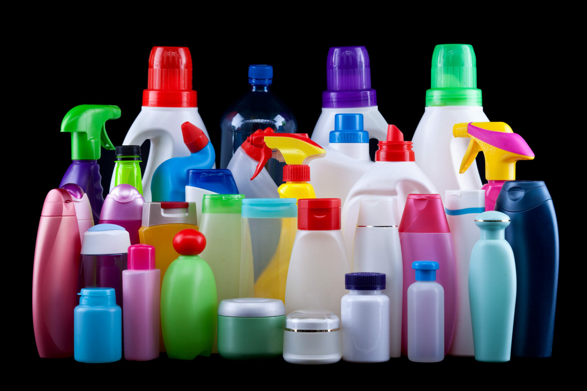 Various types of bottles to show packaging