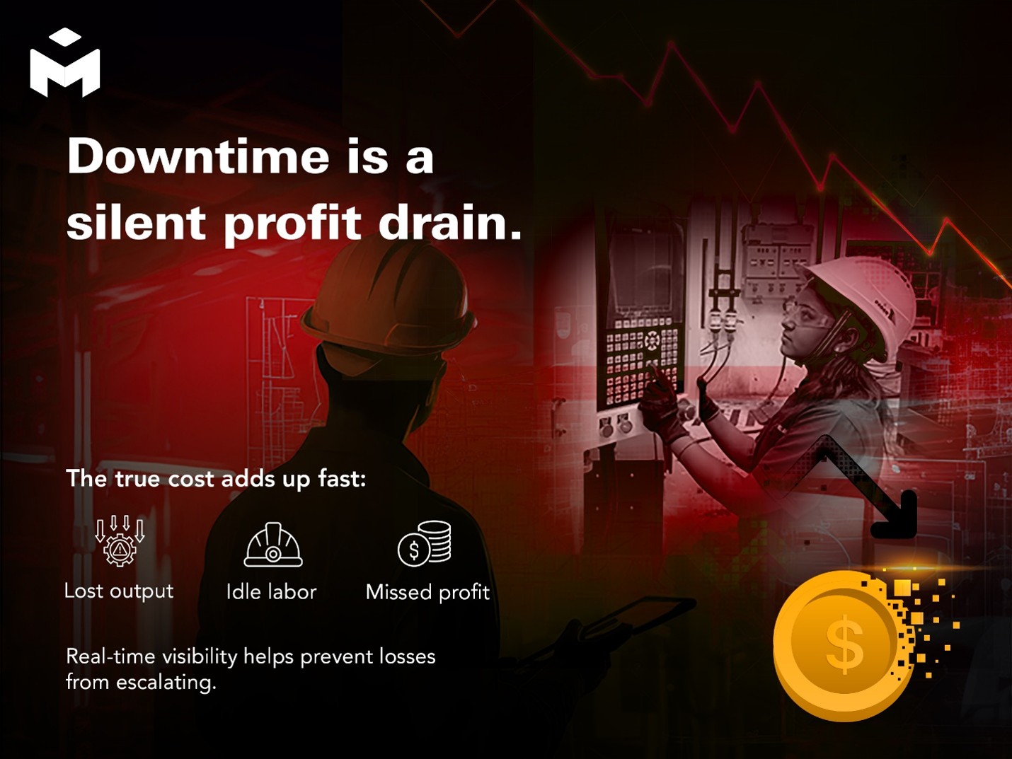 Machine downtime graphic header.